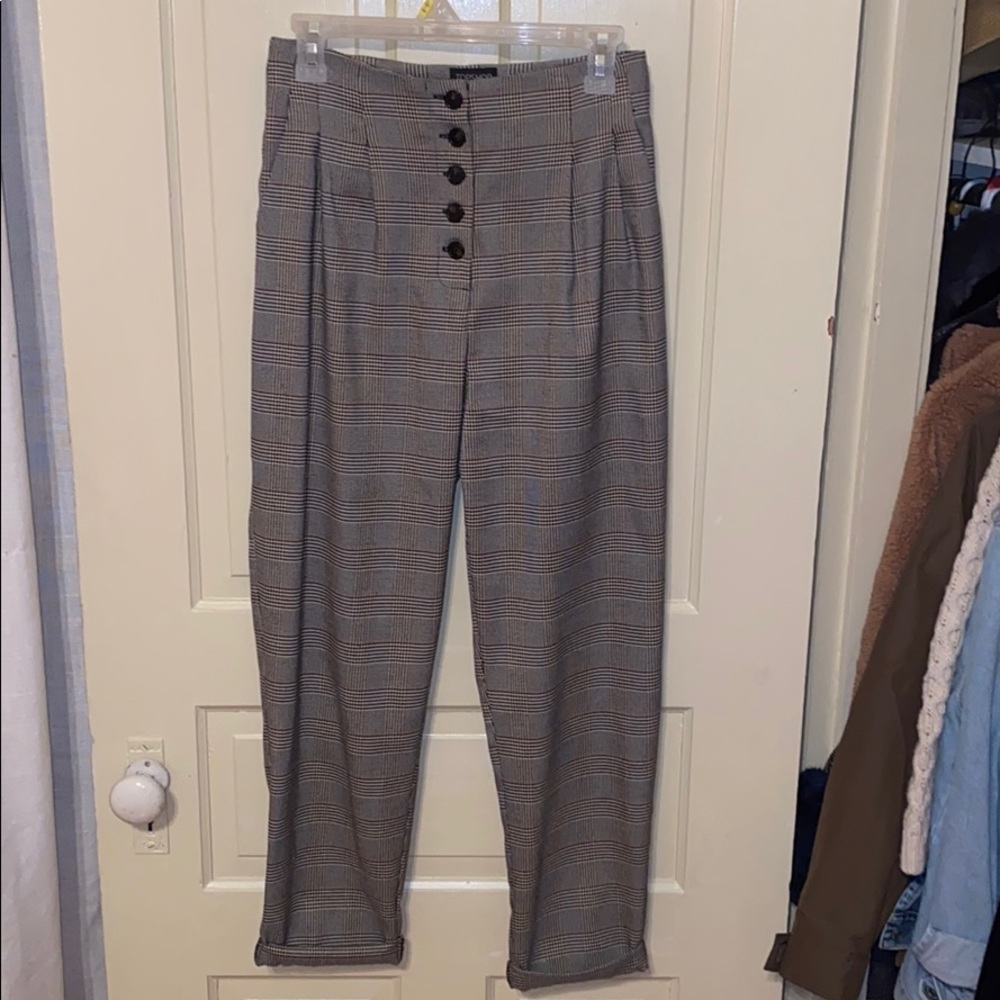 Topshop plaid high waisted pants. Size 2
